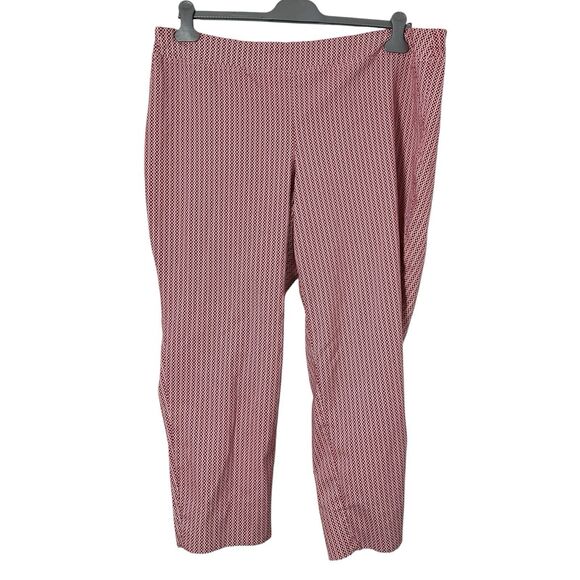 Pants - Dalia Collection Women's Capri Pants Flat Front Stretch Cotton Red/Orange 22W